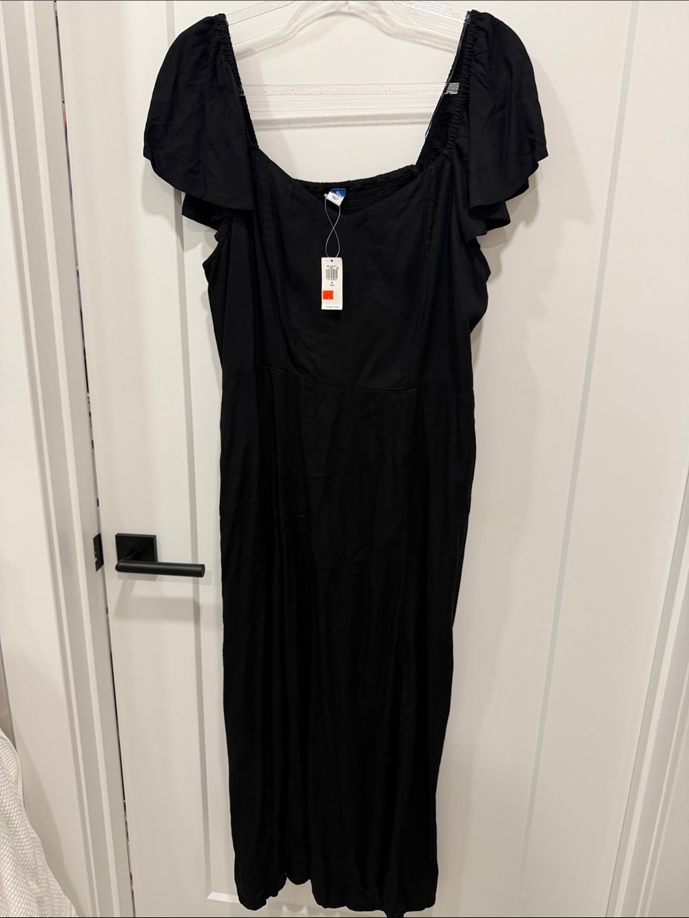 Old Navy Black Ruffled Sleeve Maxi Dress
